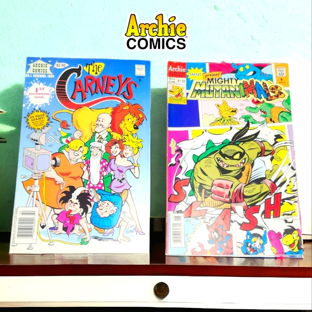 VTG ⭐️ ARCHIE COMICS The Carney's Issue 1 & Mighty Mutanimals Issue 9